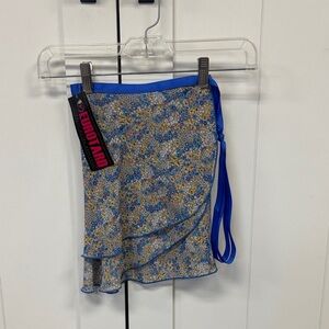 Eurotard- ONE SIZE Floral Wrap Mesh Skirt with Blue Accents